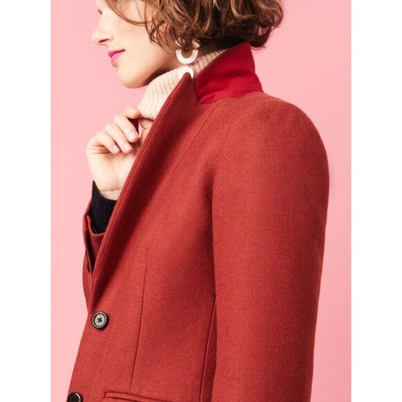 J. Crew Red Women's Coat - Picture 2 of 6